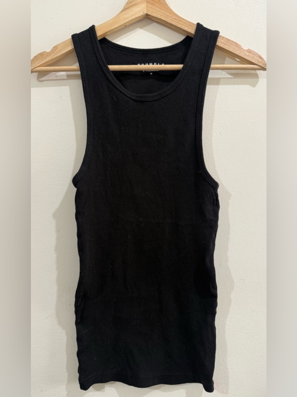 YoungLA Black Ribbed Tank Top